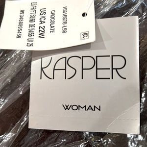 Kasper Tab Waist Modern Dress Pants in Chocolate size 22w